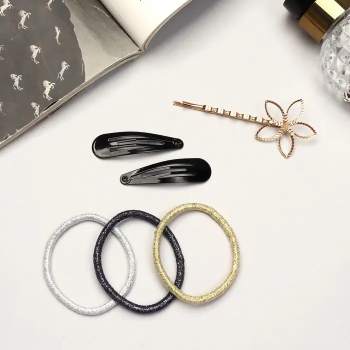 Набор для волос Набор для волос "Лиора" (6 резинок, 3 невидимки 4,5 и 5,5 см) цветок