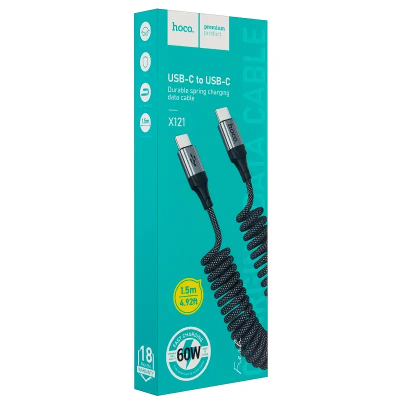 Кабель Type-C на Type-C 1.5M 60W X121 HOCO черный