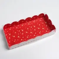 Коробка для кондитерских изделий с пластиковой крышкой «Подарок от Деда Мороза», 10.5 х 21 х 3 см
