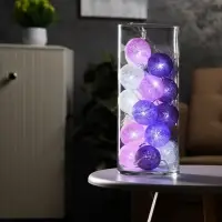 Гирлянда &laquo;Нить&raquo; 5 м с насадками &laquo;Клубки лиловые&raquo;, IP20, прозрачная нить, 20 LED, свечение белое, 220 В