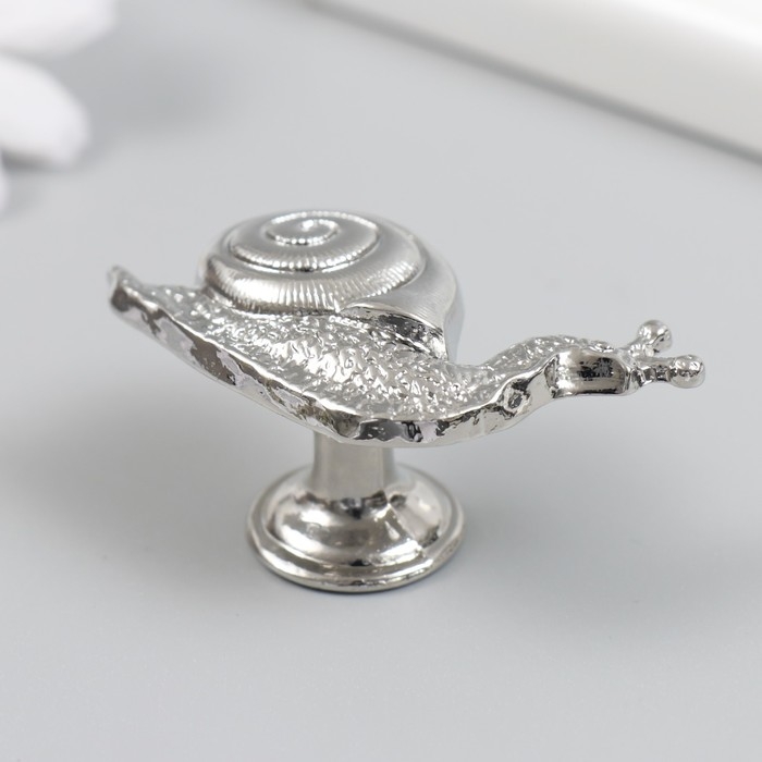 Ручка для шкатулки металл Ручка для шкатулки металл "Улитка" серебро 2,8х5,2 см