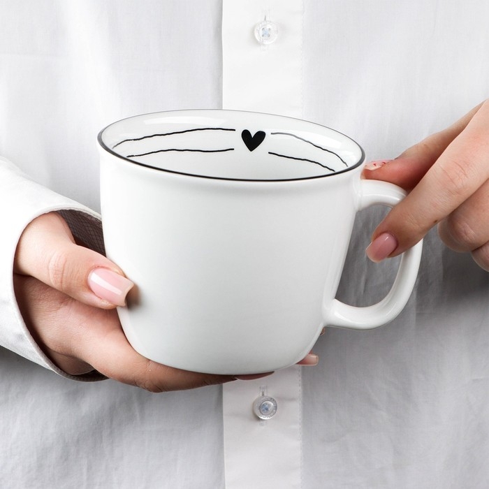 Кружка керамическая «С любовью», 400 мл, цвет белый Кружка керамическая «С любовью», 400 мл, цвет белый