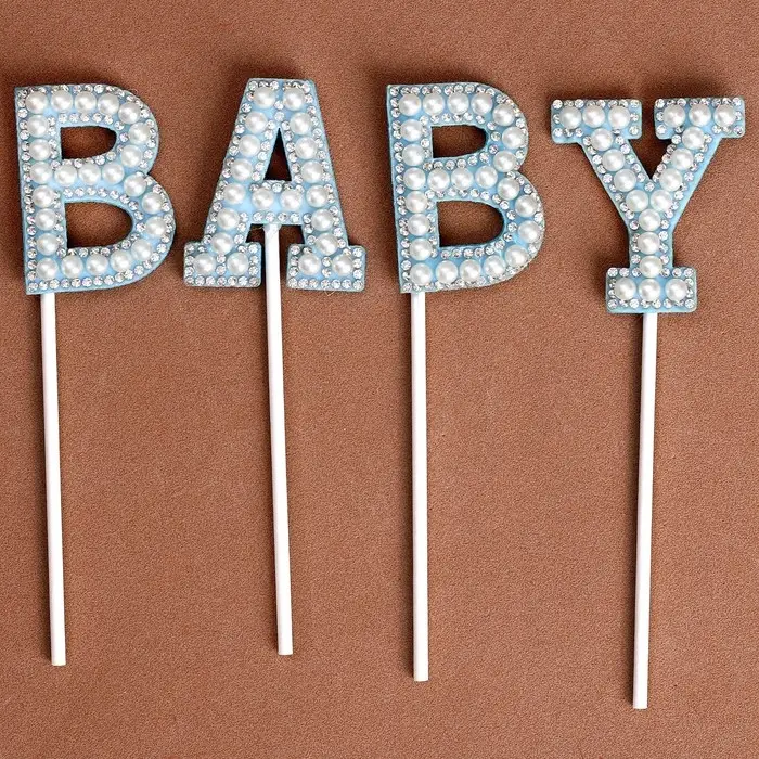 Топпер для торта «Малыш», в наборе 4 штуки, голубой Топпер для торта «Малыш», в наборе 4 штуки, голубой