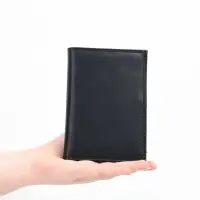 Портмоне мужское, без застёжки, 3 в 1, автодокументы, паспорт, чёрное