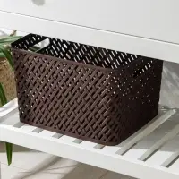 Корзина для хранения &laquo;Плетёнка&raquo;, 34.5&times;30&times;22.5 см, коричневая