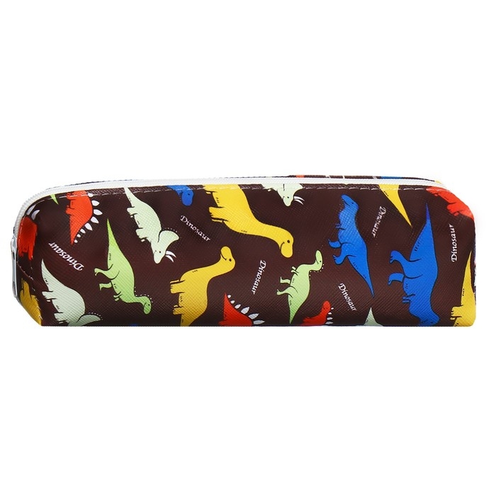 Пенал школьный на молнии Пенал школьный на молнии "Динозавры" Calligrata, коричневый