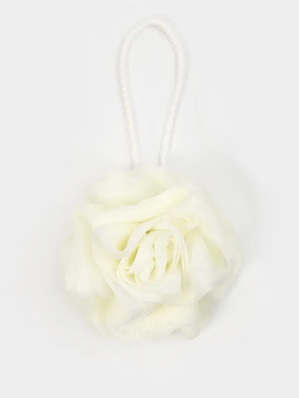 Мочалка для тела 50 гр. "Роза", цвет белый