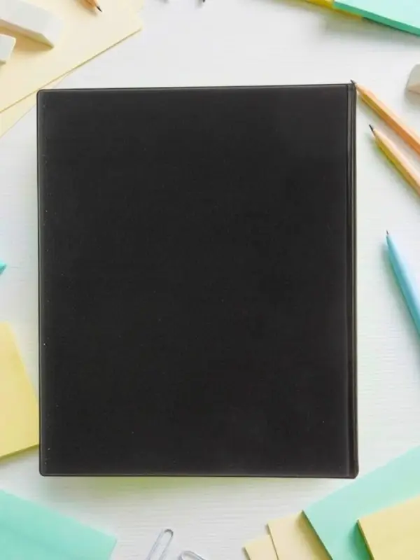 Тетрадь на кольцах Calligrata A5, 80 листов, в клетку, обложка ПВХ, чёрная