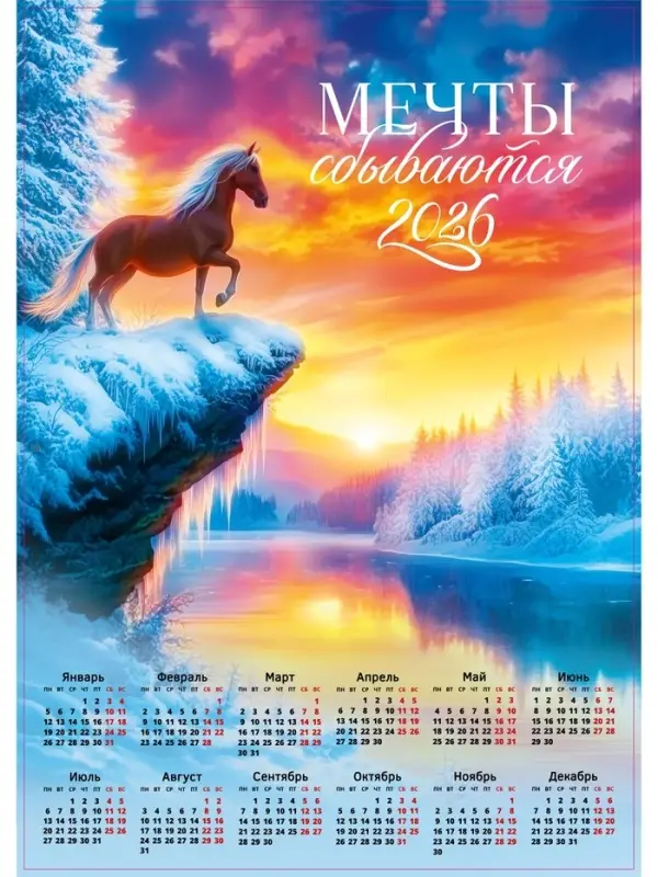 Календарь 2026 «Мечтай о большем», А2 Календарь 2026 «Мечтай о большем», А2