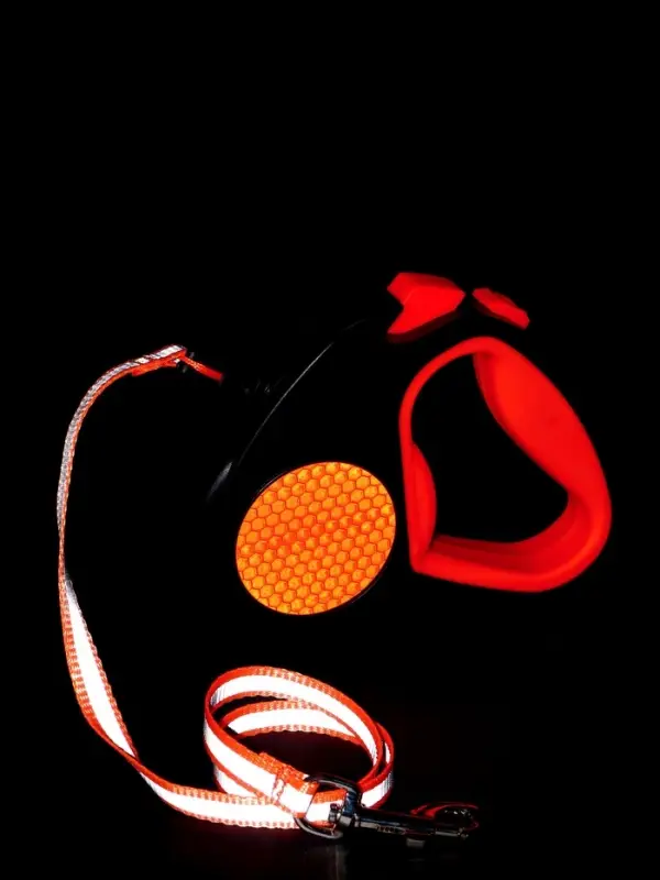 Рулетка &laquo;Пижон&raquo;, 3 м, до 15 кг, трос, светоотражающая, прорезиненная ручка, оранжевая