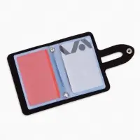 Визитница на кнопке, 24 карты, однотонная, чёрная