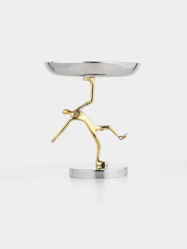 Салатник на подставке &laquo;Человек&raquo;, 17&times;17&times;20 см, нержавеющая сталь, латунь