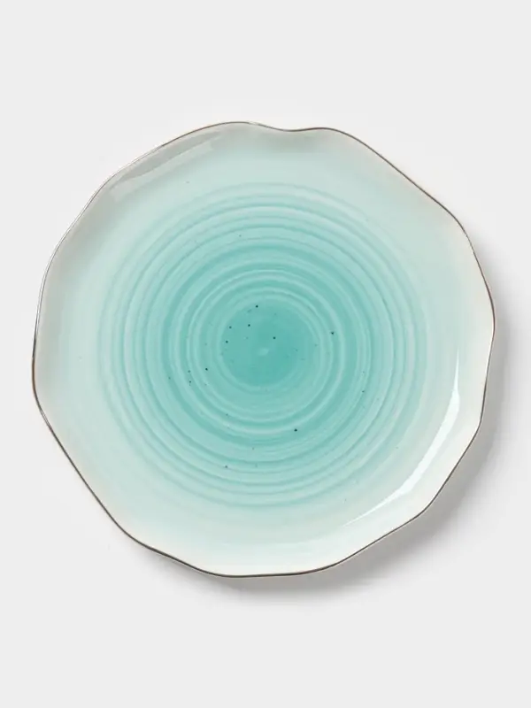 Тарелка пирожковая Доляна &laquo;Млечный путь&raquo;, d=19 см, фарфор, бирюзовая