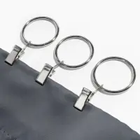 Кольцо для карниза, с зажимом, d=32/38 мм, 20 шт., цвет серебряный