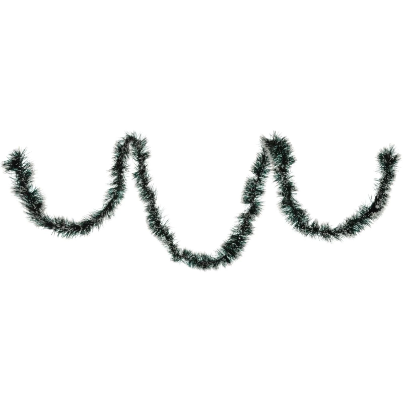 Мишура зеленая с заснеженными кончиками Новогодняя,длин 2м,диам 7см НУ-5467