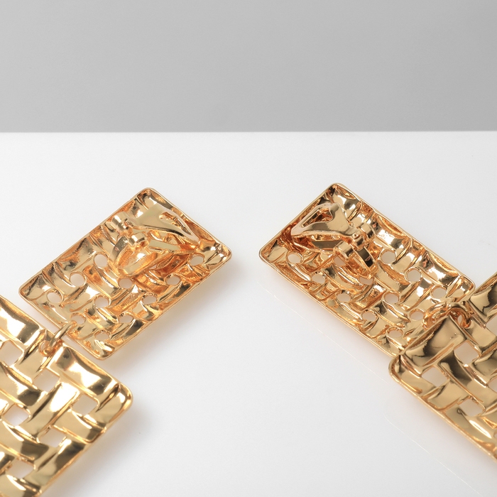 Клипсы «Лёгкость» плетёнка, цвет золото