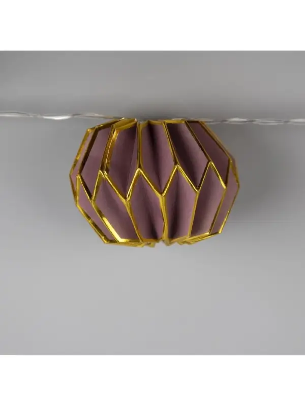 Гирлянда &laquo;Нить&raquo; 2 м с насадками &laquo;Фиолетовый фонарик&raquo;, IP20, прозрачная нить, 10 LED, от батареек АА&times;2, свечение тёплое белое