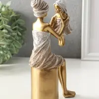 Сувенир полистоун "Мама с малышом - после водных процедур" 5,5х11х19 см