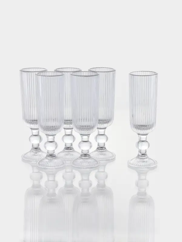 Набор бокалов для шампанского Magistro &laquo;Грани&raquo;, 150 мл, 6 шт., 5.5&times;18.5 см, прозрачные