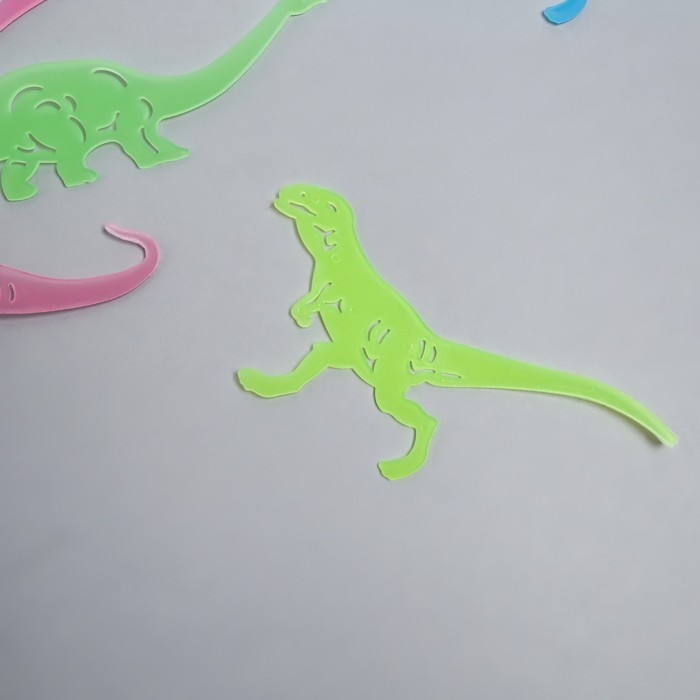 Наклейка фосфорная "Динозавры" с клеевыми подушечками набор 8 шт МИКС 19х13 см