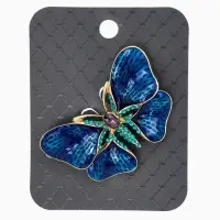 Брошь "Бабочка", глянцевая, цвет синий в золоте