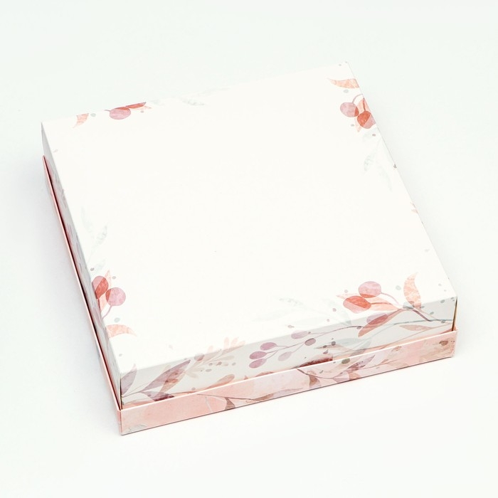 Коробка складная, Коробка складная, "Фламинго" 23 х 23 х 6,5 см