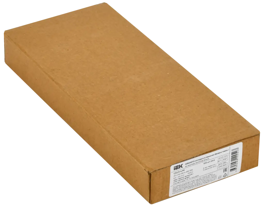 ARMAFIX Клемма пружинная CX2.5-4 PE 2,5мм2 четырехконтактная заземляющая IEK