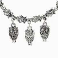 Браслет металл &laquo;Марджери. Совы&raquo;, d=6 см, затягивающийся, цвет серебро