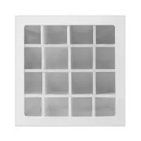 Коробка для 16 конфет, белая 17.7&times;17.7&times;3.8 см