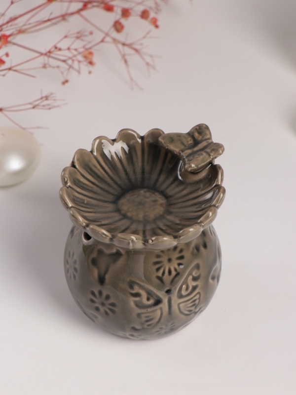 Аромалампа керамика Аромалампа керамика "Бабочки и цветы" 10х9х9 см