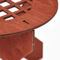 Подставка, подиум универсальная на ножке, d=16 см, h=12 см, фанера, коричневая