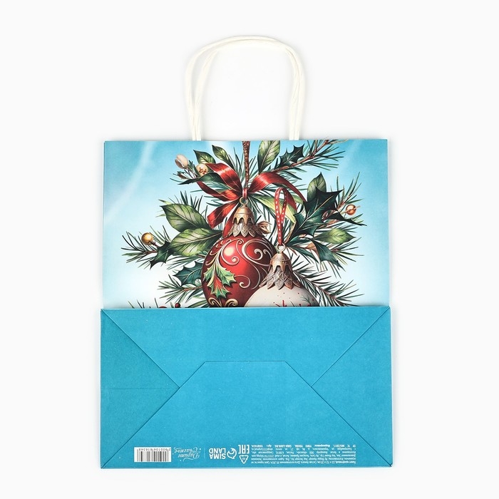 Пакет подарочный новогодний крафтовый «Новогодняя почта», 22 х 12 х 25 см , Новый год Пакет подарочный новогодний крафтовый «Новогодняя почта», 22 х 12 х 25 см , Новый год