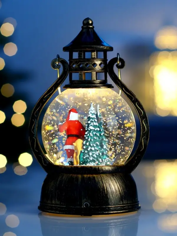 Фигура светодиодная фонарь  Фигура светодиодная фонарь "Дед мороз у елки", 19х11х9,5 см, AAAx3, Т/БЕЛЫЙ