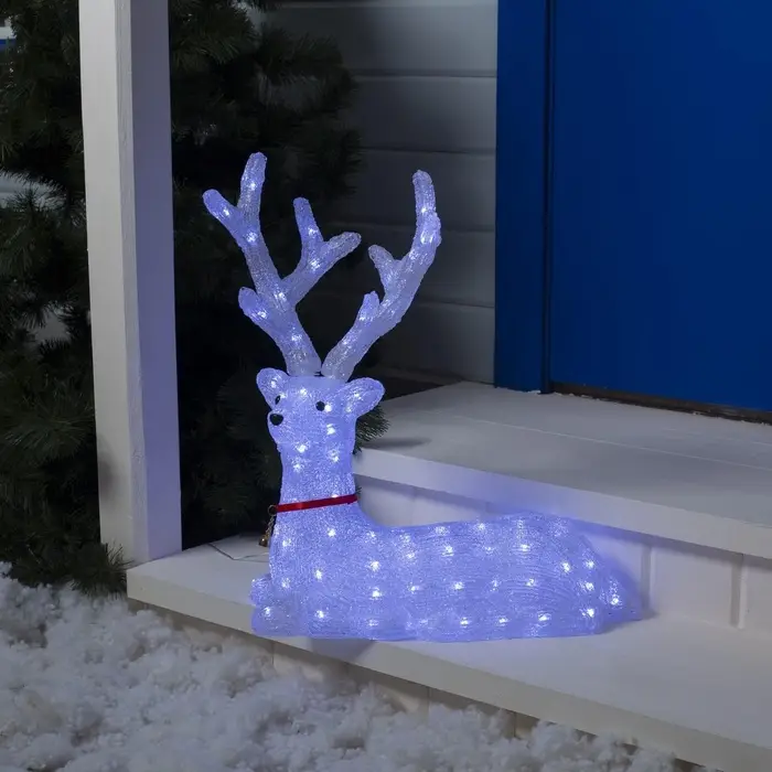Светодиодная фигура &laquo;Олень благородный&raquo; 55&times;55&times;21 см, акрил, 96 LED, 8 режимов, 24 В, свечение белое