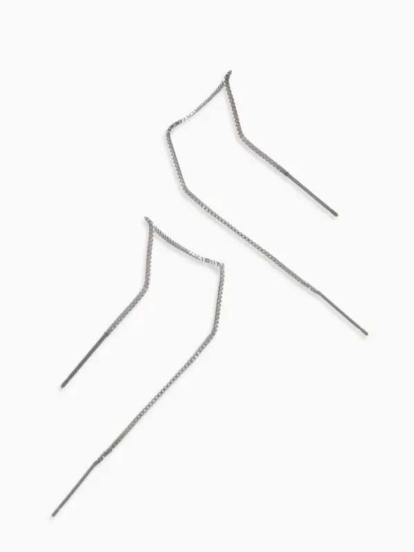 Серьги протяжка &laquo;Цепочка&raquo;, цвет серебро