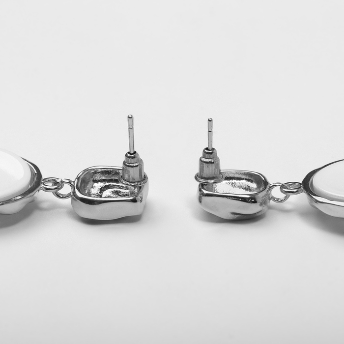 Серьги с жемчугом «Эксклюзив» мятый круг, цвет серебро Серьги с жемчугом «Эксклюзив» мятый круг, цвет серебро