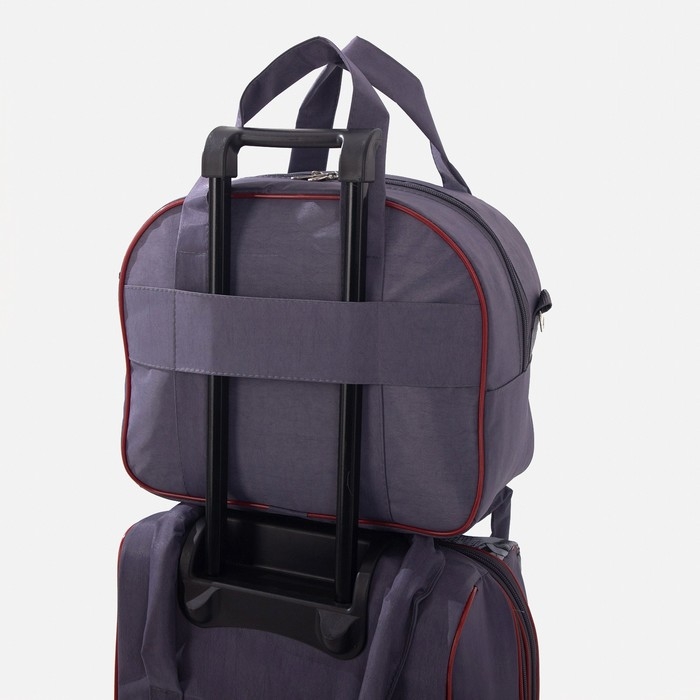 Чемодан малый 20", сумка дорожная на молнии, цвет серый