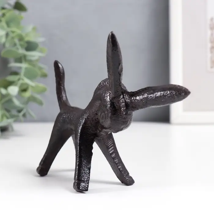 Фигурка чугун, подставка для колец &laquo;Ослик&raquo;, 10&times;4&times;12.5 см