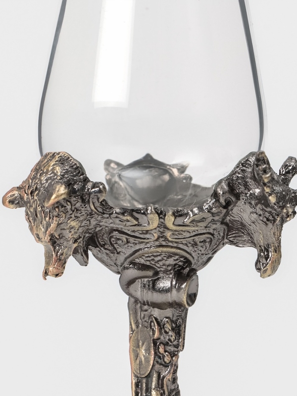 Рюмки для водки "Трофей", подарочный набор на 3 персоны, рюмка 50 мл, бронза