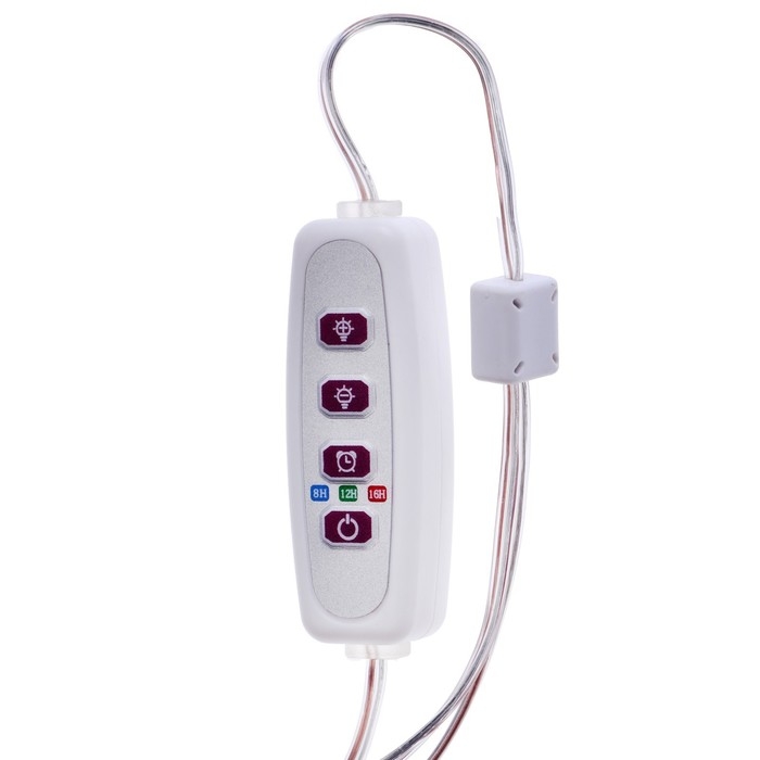 Фитосветильник светодиодный, 4 Вт, 5 В, в горшок, USB, полноспектральный, 2 круга Фитосветильник светодиодный, 4 Вт, 5 В, в горшок, USB, полноспектральный, 2 круга