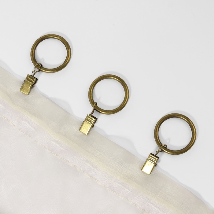 Кольцо для карниза, с зажимом, d = 30/38 мм, 10 шт, в блистере, цвет бронзовый Кольцо для карниза, с зажимом, d = 30/38 мм, 10 шт, в блистере, цвет бронзовый