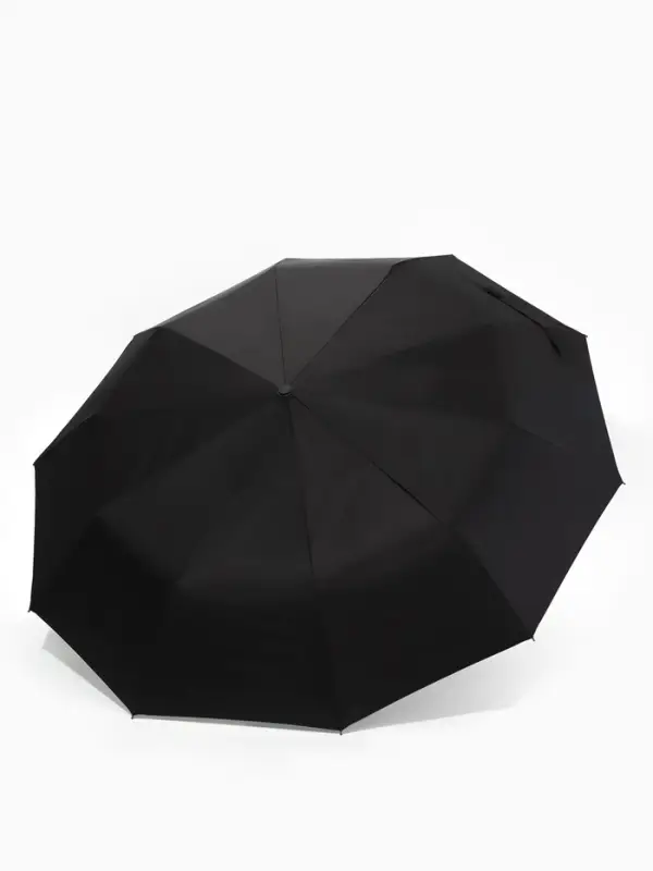Зонт автоматический &laquo;Однотон&raquo;, 3 сложения, 10 спиц, R=50/57 см, d=100 см, чёрный