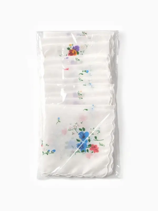 Платки носовые женские Экономь и Я  Платки носовые женские Экономь и Я "Полянка" 30*30 см, (набор 12 шт), рис. МИКС,100% пэ