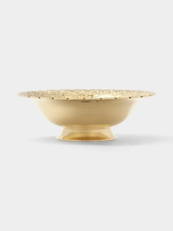 Блюдо сервировочное на ножке &laquo;Цветущая поляна&raquo;, 18&times;18&times;6.5 см, латунь