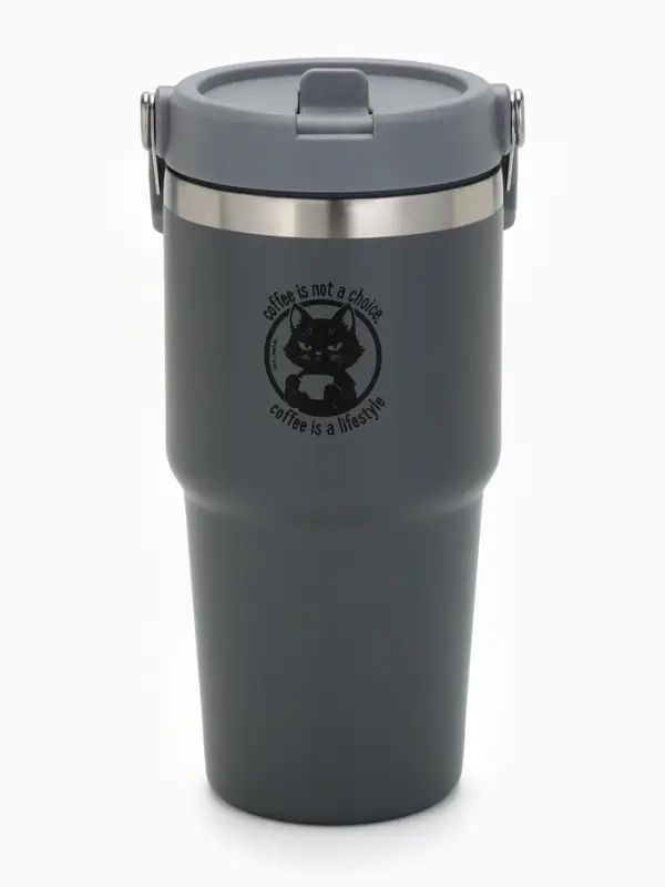 Термостакан с ручкой Coffee, 600 мл, серый