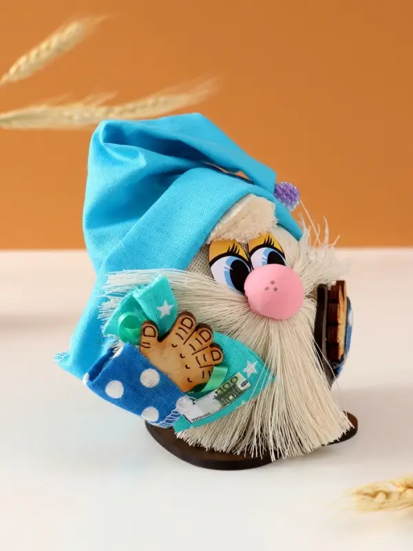 Оберег-домовой Оберег-домовой "Везунчик с бусиной", 9х9/13 см