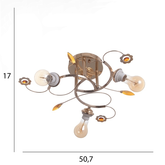 Люстра Люстра "Эбби" бп 3х40Вт Е27 Золото МОДЕЛЬ: 2612374