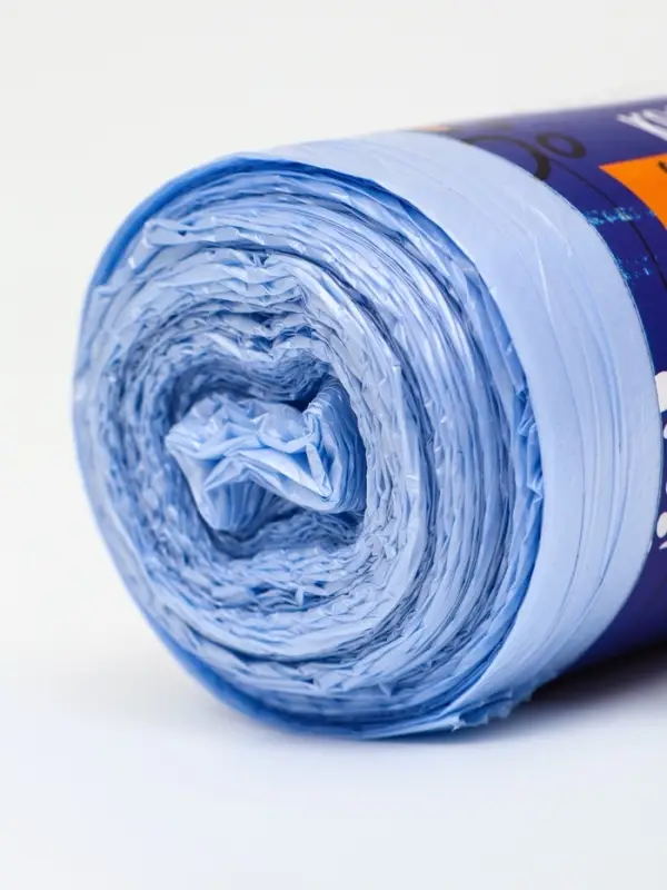 Мешки для мусора в рулоне UpakLand 60 л, голубые, ПНД, толщина 15 мкм, 30 шт.