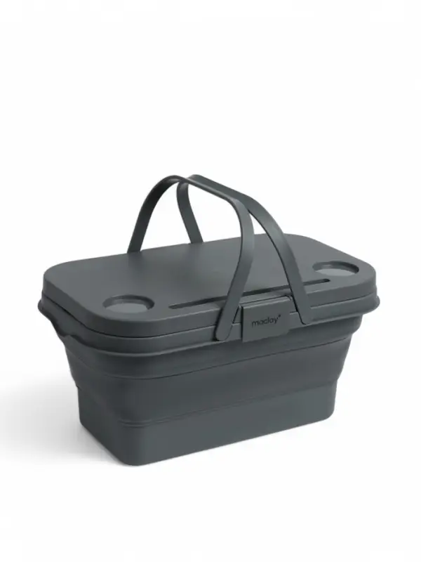 Корзина - столик maclay 2 в 1, складная, 47&times;28.5&times;23.5 см, серая