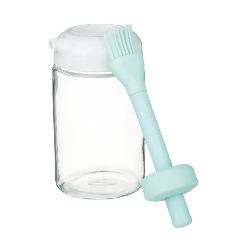 VETTA Банка для масла с кисточкой, 250 мл, стекло, пластик, силикон, зеленый